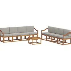 vidaXL Ensemble de canapés d'extérieur 9 pcs Gris Naturel et Clair