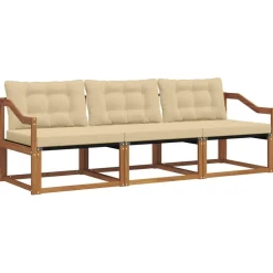Ensembles De Meubles-vidaXL Ensemble de canapés d'extérieur 3 pcs Naturel et beige