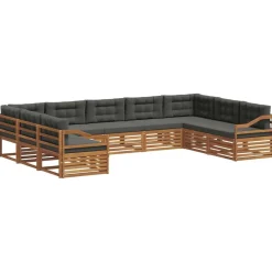 Ensembles De Meubles-vidaXL Ensemble de canapés d'extérieur 9 pcs Naturel et anthracite