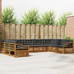 Ensembles De Meubles-vidaXL Ensemble de canapés d'extérieur 9 pcs Naturel et anthracite