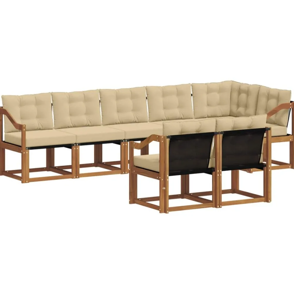 Ensembles De Meubles-vidaXL Ensemble de canapés d'extérieur 8 pcs Naturel et beige