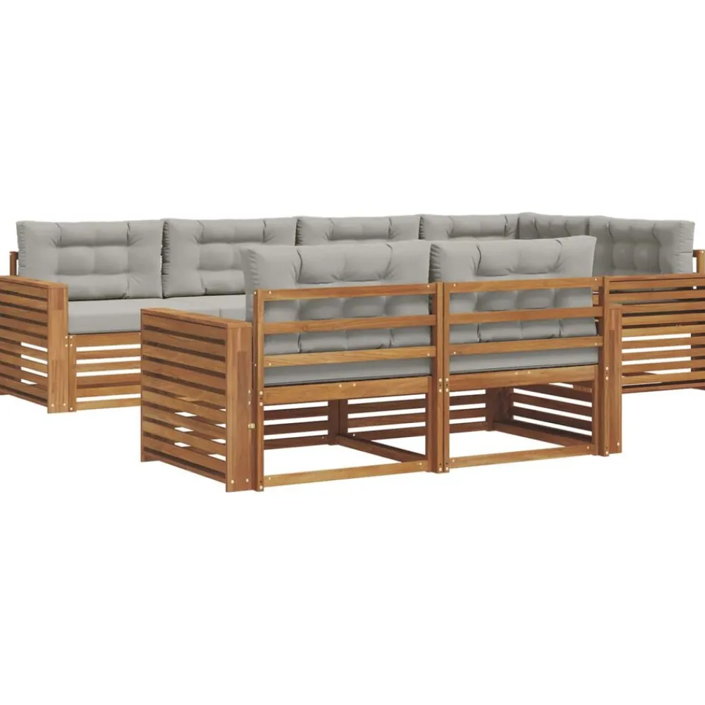 Ensembles De Meubles-vidaXL Ensemble de canapés d'extérieur 7 pcs Gris Naturel et Clair Naturel et gris clair