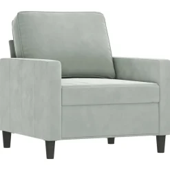 Canapés-vidaXL Ensemble de canapés 3 pcs avec coussins Velours Gris clair
