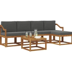 Ensembles De Meubles-vidaXL Ensemble de canapés d'extérieur 6 pcs Naturel et anthracite