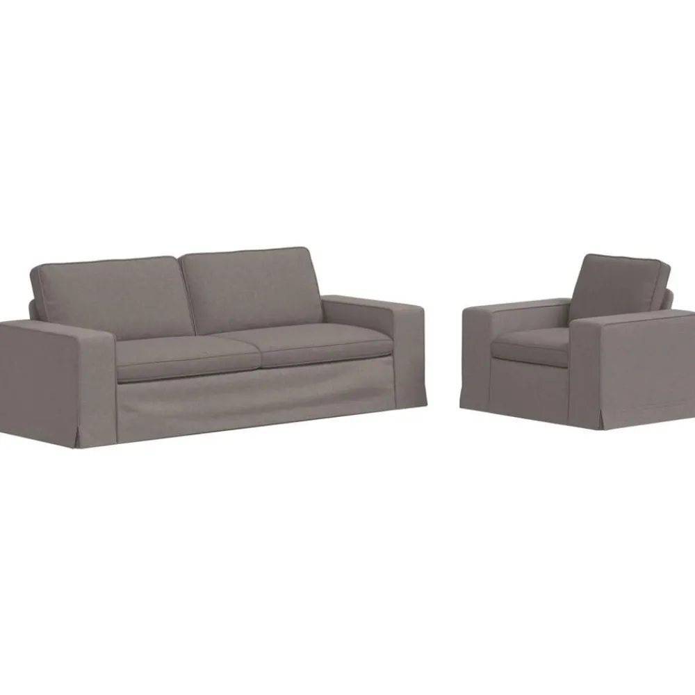 Canapés-vidaXL Ensemble de Canapés 2 pcs 222 x 80 x 82 cm tissu Taupe