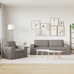 Canapés-vidaXL Ensemble de Canapés 2 pcs 222 x 80 x 82 cm tissu Taupe