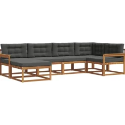 Ensembles De Meubles-vidaXL Ensemble de canapés d'extérieur 6 pcs Naturel et anthracite