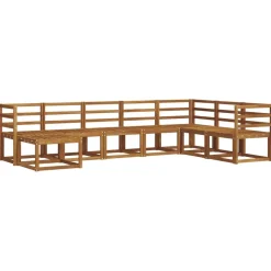 vidaXL Ensemble de canapés d'extérieur 8 pcs Naturel