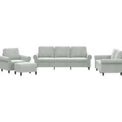 vidaXL Ensemble de canapés 4 pcs avec coussins Velours