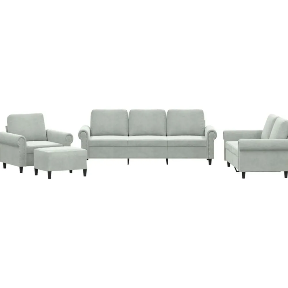 vidaXL Ensemble de canapés 4 pcs avec coussins Velours