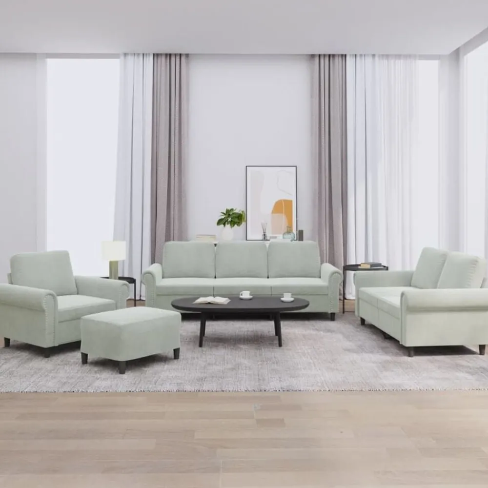 vidaXL Ensemble de canapés 4 pcs avec coussins Velours