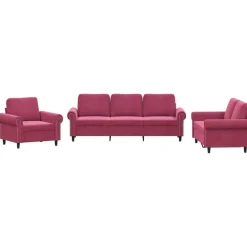 vidaXL Ensemble de canapés 3 pcs avec coussins Velours
