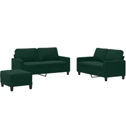 vidaXL Ensemble de canapés 3 pcs avec coussins Velours