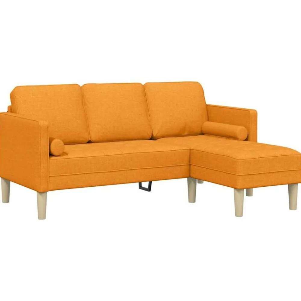 Canapés-vidaXL Ensemble de Canapés avec coussin Polyester Jaune foncé