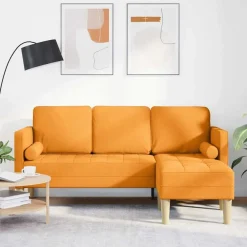 Canapés-vidaXL Ensemble de Canapés avec coussin Polyester Jaune foncé