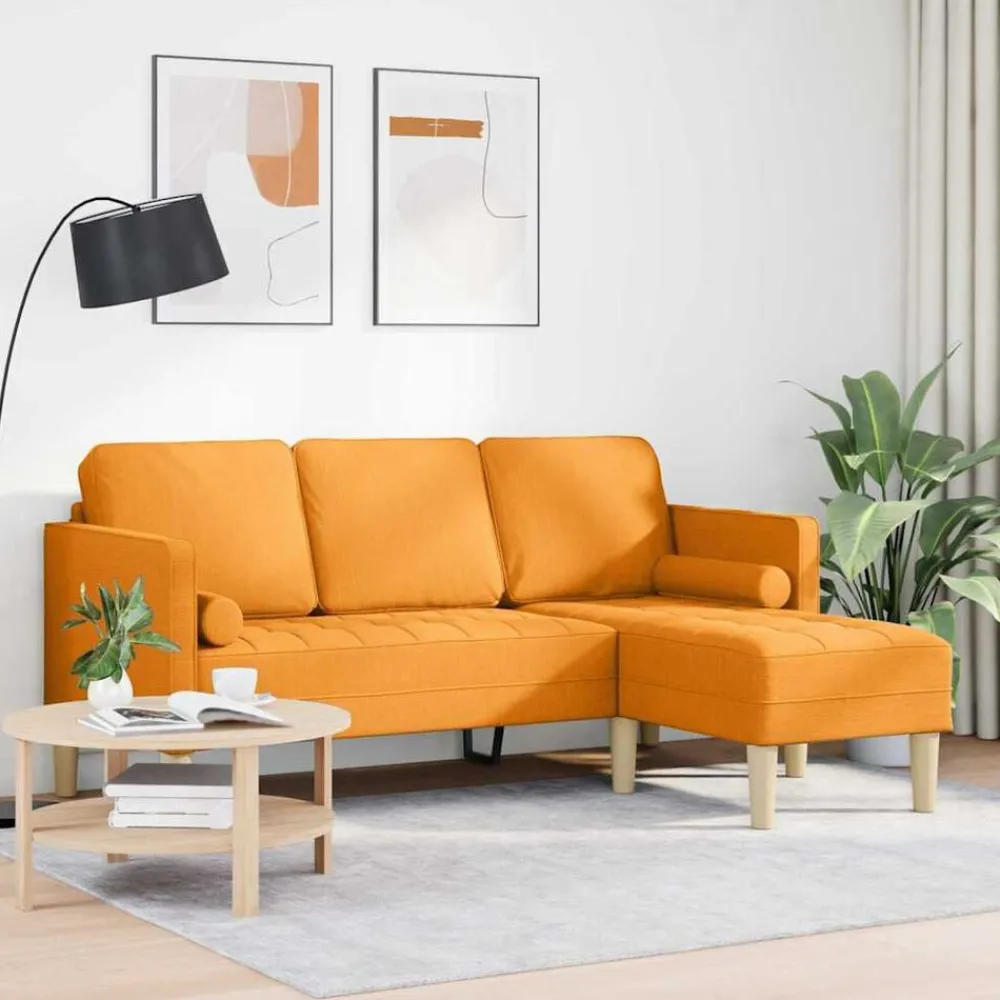 Canapés-vidaXL Ensemble de Canapés avec coussin Polyester Jaune foncé