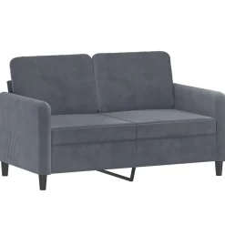 Canapés-vidaXL Ensemble de canapés 2 pcs avec coussins velours Gris foncé