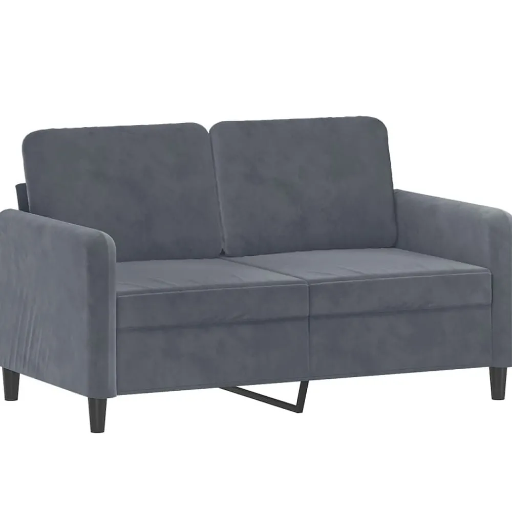 Canapés-vidaXL Ensemble de canapés 2 pcs avec coussins velours Gris foncé