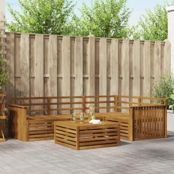 Ensembles De Meubles-vidaXL Ensemble de canapés d'extérieur 5 pcs Naturel