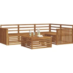 Ensembles De Meubles-vidaXL Ensemble de canapés d'extérieur 5 pcs Naturel