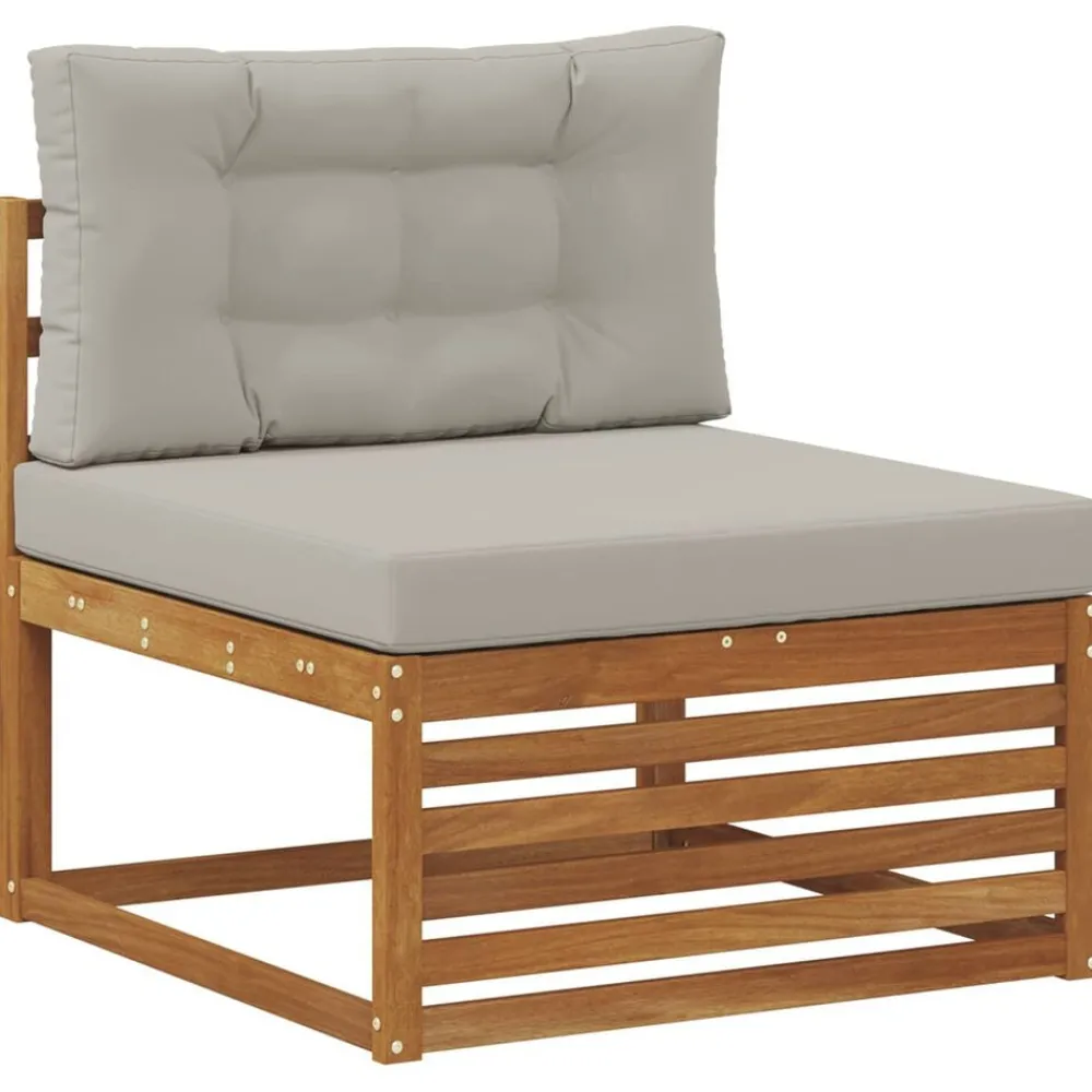Ensembles De Meubles-vidaXL Ensemble de canapés d'extérieur 4 pcs Gris Naturel et Clair Naturel et gris clair