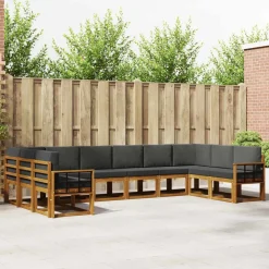 Ensembles De Meubles-vidaXL Ensemble de canapés d'extérieur 10 pcs Naturel et anthracite
