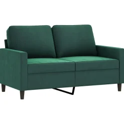 Canapés-vidaXL Ensemble de canapés 3 pcs avec coussins Velours Vert foncé