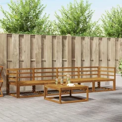 Ensembles De Meubles-vidaXL Ensemble de canapés d'extérieur 5 pcs Naturel