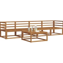 Ensembles De Meubles-vidaXL Ensemble de canapés d'extérieur 5 pcs Naturel