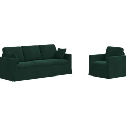 vidaXL Ensemble de Canapés 2 pcs 198 x 78 x 80 cm Velours