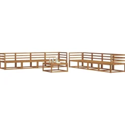 Ensembles De Meubles-vidaXL Ensemble de canapés d'extérieur 9 pcs Naturel et anthracite