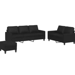 vidaXL Ensemble de canapés 3 pcs avec coussins Similicuir