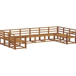 Ensembles De Meubles-vidaXL Ensemble de canapés d'extérieur 10 pcs Naturel