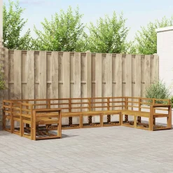 Ensembles De Meubles-vidaXL Ensemble de canapés d'extérieur 10 pcs Naturel