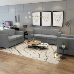 vidaXL Ensemble de canapés trois pièces Tissu