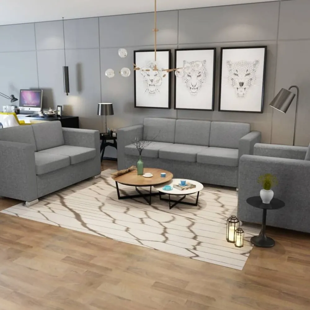 vidaXL Ensemble de canapés trois pièces Tissu