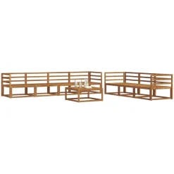 vidaXL Ensemble de canapés d'extérieur 8 pcs Naturel et Crème