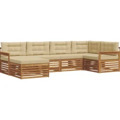 Ensembles De Meubles-vidaXL Ensemble de canapés d'extérieur 6 pcs Naturel et beige