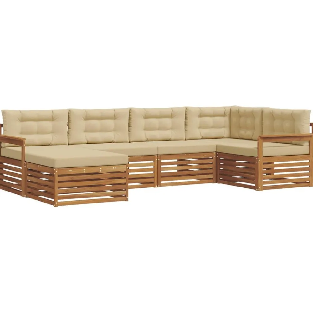 Ensembles De Meubles-vidaXL Ensemble de canapés d'extérieur 6 pcs Naturel et beige