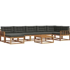 Ensembles De Meubles-vidaXL Ensemble de canapés d'extérieur 8 pcs Naturel et anthracite