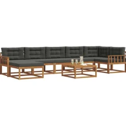 Ensembles De Meubles-vidaXL Ensemble de canapés d'extérieur 8 pcs Naturel et anthracite