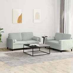 vidaXL Ensemble de canapés 2 pcs avec coussins velours