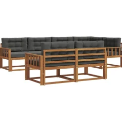 Ensembles De Meubles-vidaXL Ensemble de canapés d'extérieur 7 pcs Naturel et anthracite