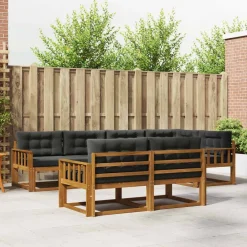 Ensembles De Meubles-vidaXL Ensemble de canapés d'extérieur 7 pcs Naturel et anthracite
