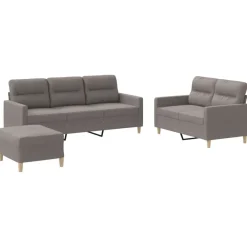 vidaXL Ensemble de canapés 3 pcs avec coussins Tissu