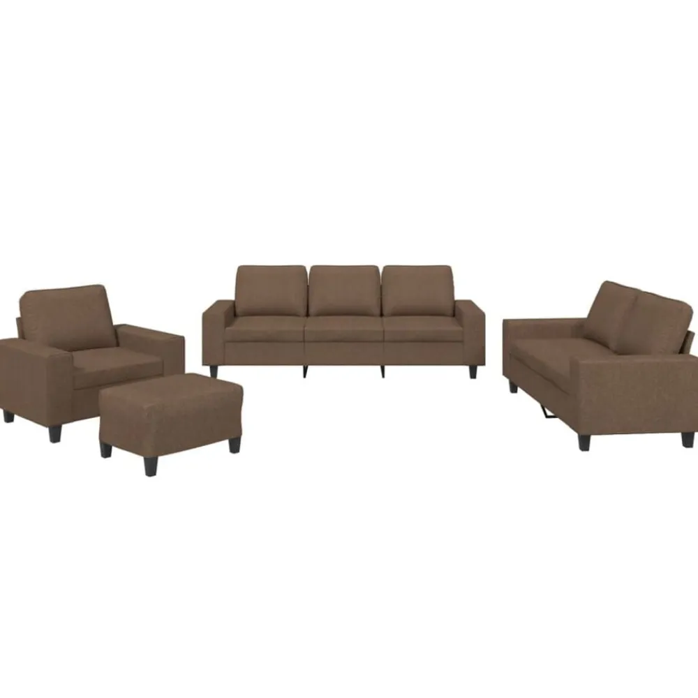 Canapés-vidaXL Ensemble de canapés 4 pcs tissu Marron