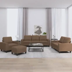 Canapés-vidaXL Ensemble de canapés 4 pcs tissu Marron