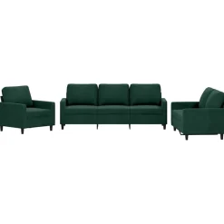 vidaXL Ensemble de canapés 3 pcs avec coussins Velours