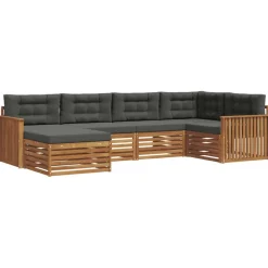 Ensembles De Meubles-vidaXL Ensemble de canapés d'extérieur 6 pcs Naturel et anthracite