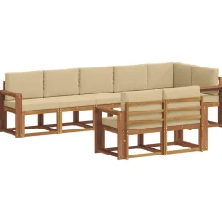 Ensembles De Meubles-vidaXL Ensemble de canapés d'extérieur 8 pcs Naturel et beige